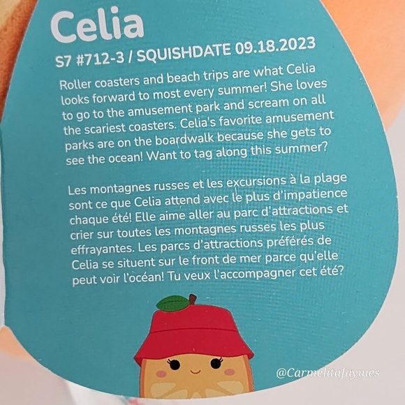 CELIA 🍊 Orange With Bucket Hat FTM Original Squishmallow By Kellytoy NWT - Picture 8 of 8
